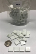 White loose square 5/8 inch glass tile